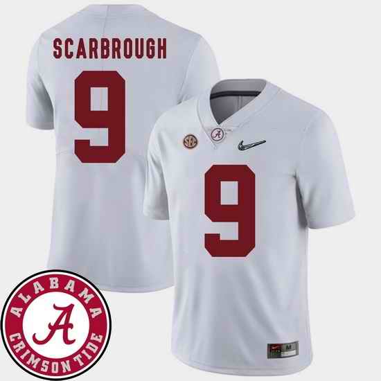 Men Alabama Crimson Tide Bo Scarbrough White College Football Sec Patch 2018 Jersey